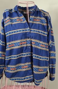Vintage 1980's Honors Plus Shirt Long Sleeve Southwestern Style 20W